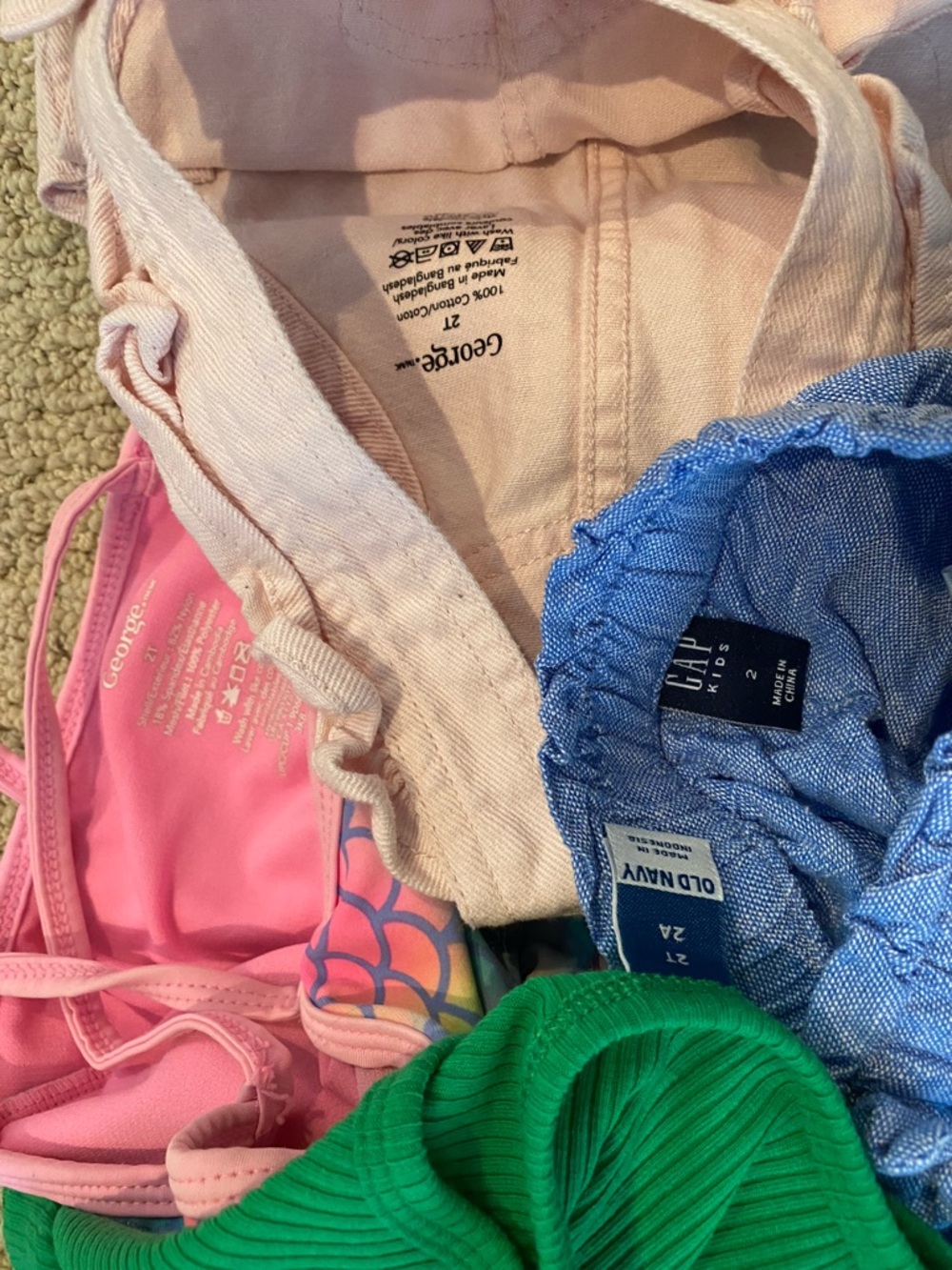 Girls 2T Summer Clothing Lot 2yr Toddler Bathing Suit Shorts Romper Shirt Bundle - Picture 5 of 6